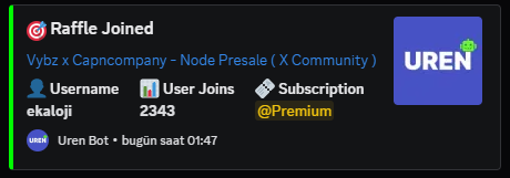 Uren Bot in action - Example of automated raffle joining